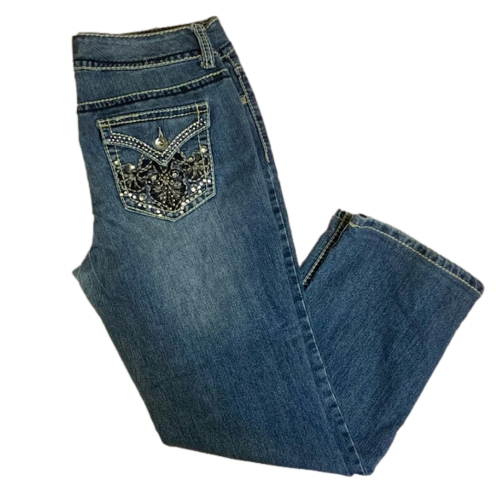 Vintage Nine West Jeans rhinestone back size 10 - Picture 1 of 5